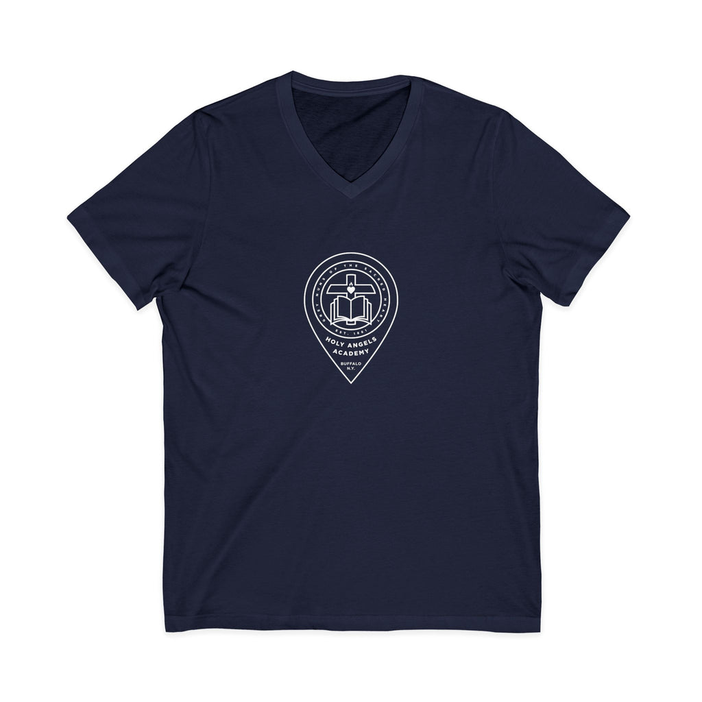 V-Neck Tee - Black/Navy - Logo 1