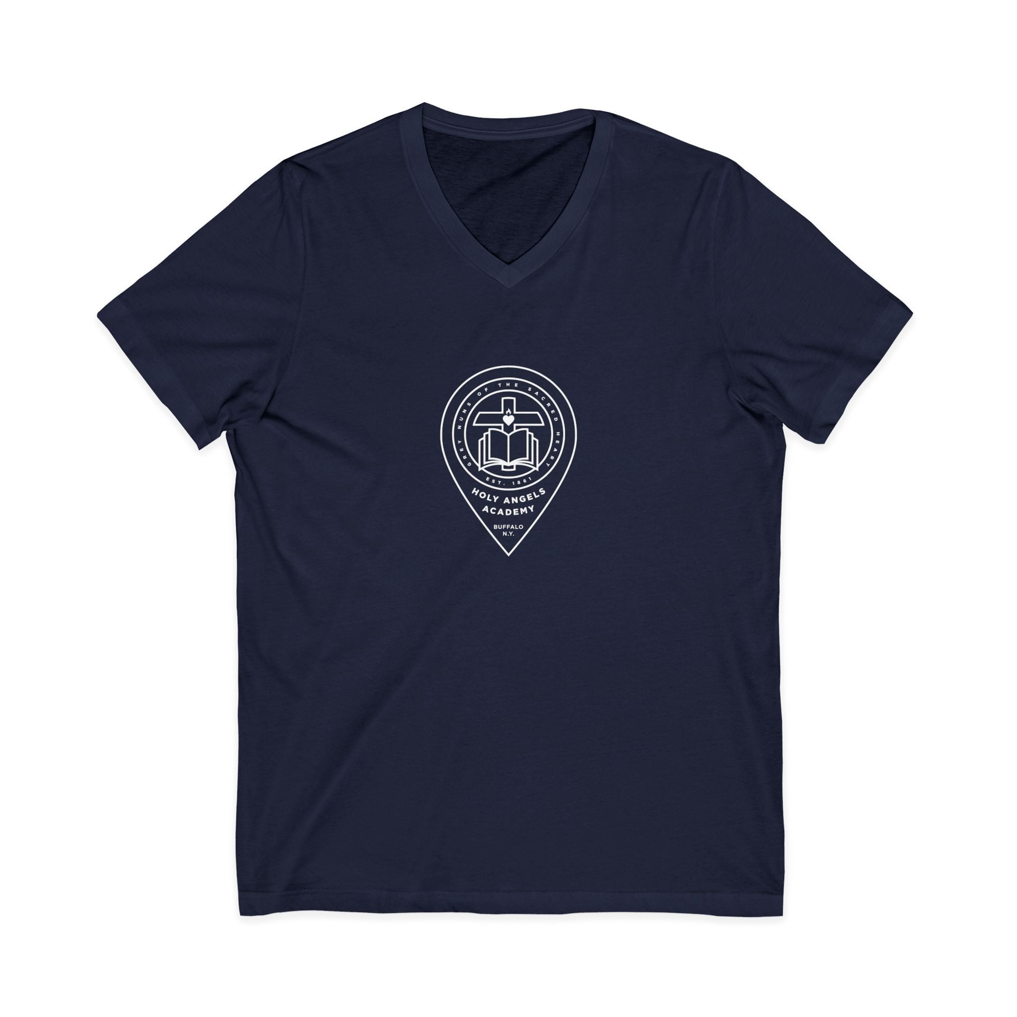 V-Neck Tee - Black/Navy - Logo 1