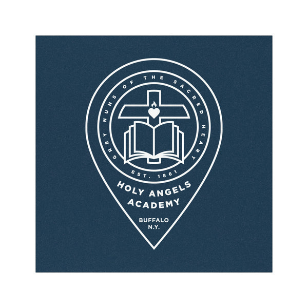 Holy Angels Academy Car Magnet — Navy with White Crest Logo
