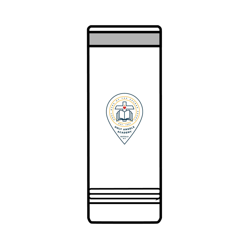 22oz Skinny Tumbler — White with Crest logo