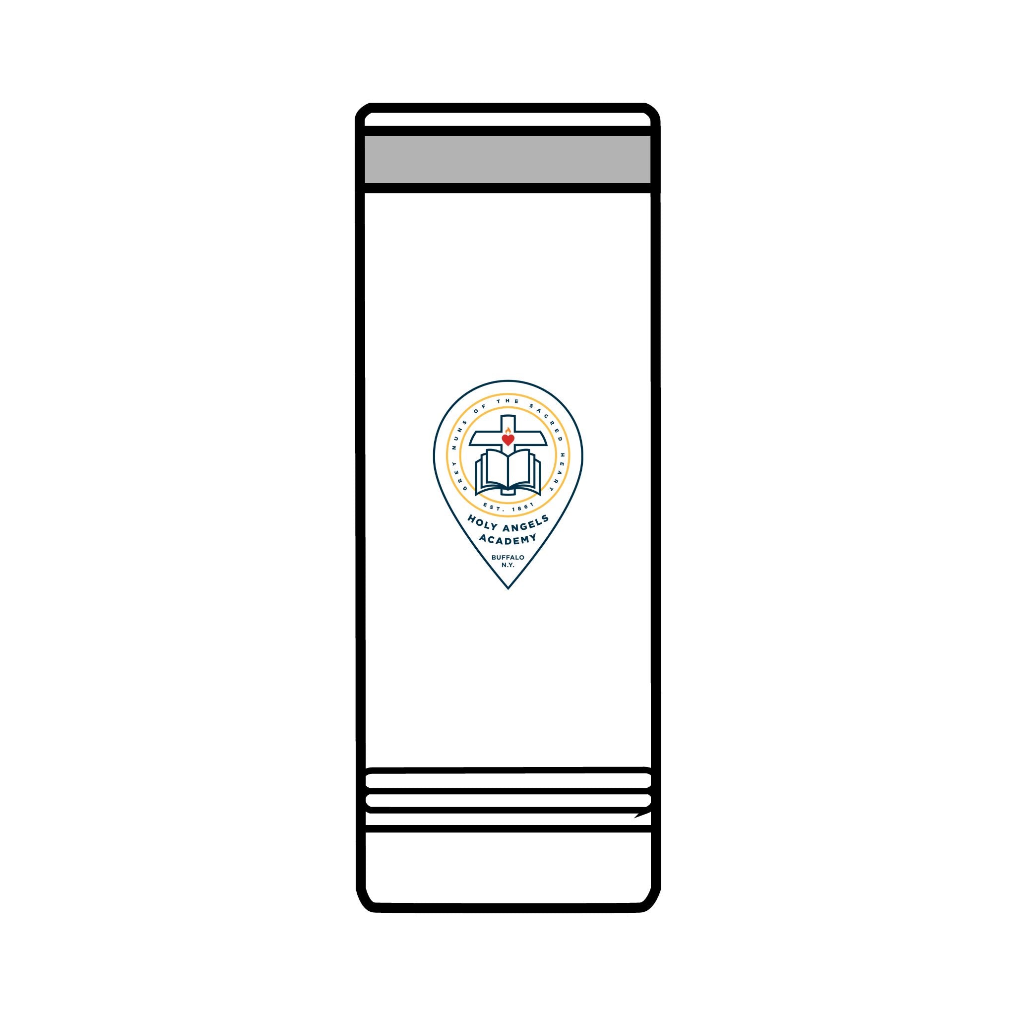 22oz Skinny Tumbler — White with Crest logo