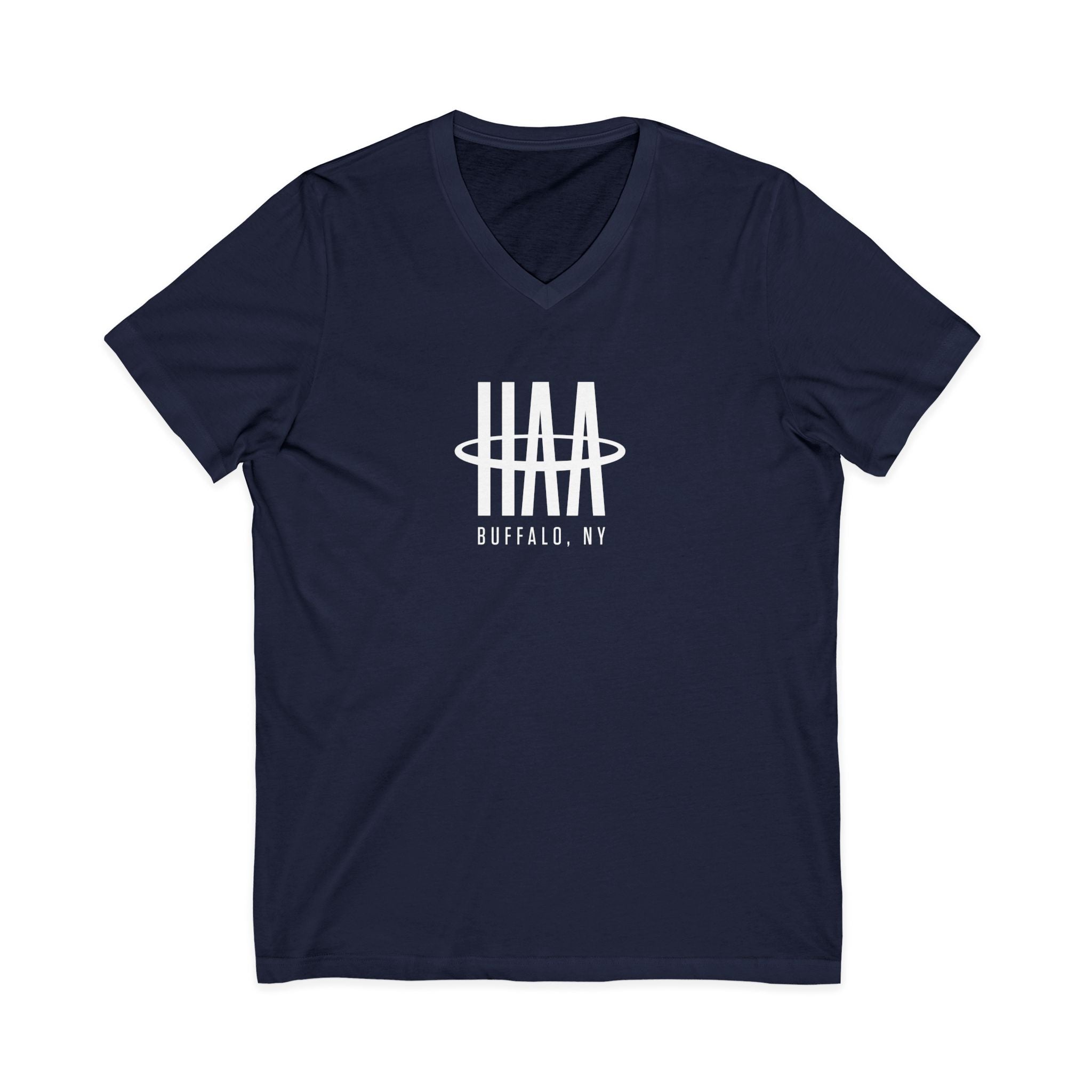 V-Neck Tee - Black/Navy - Logo 2