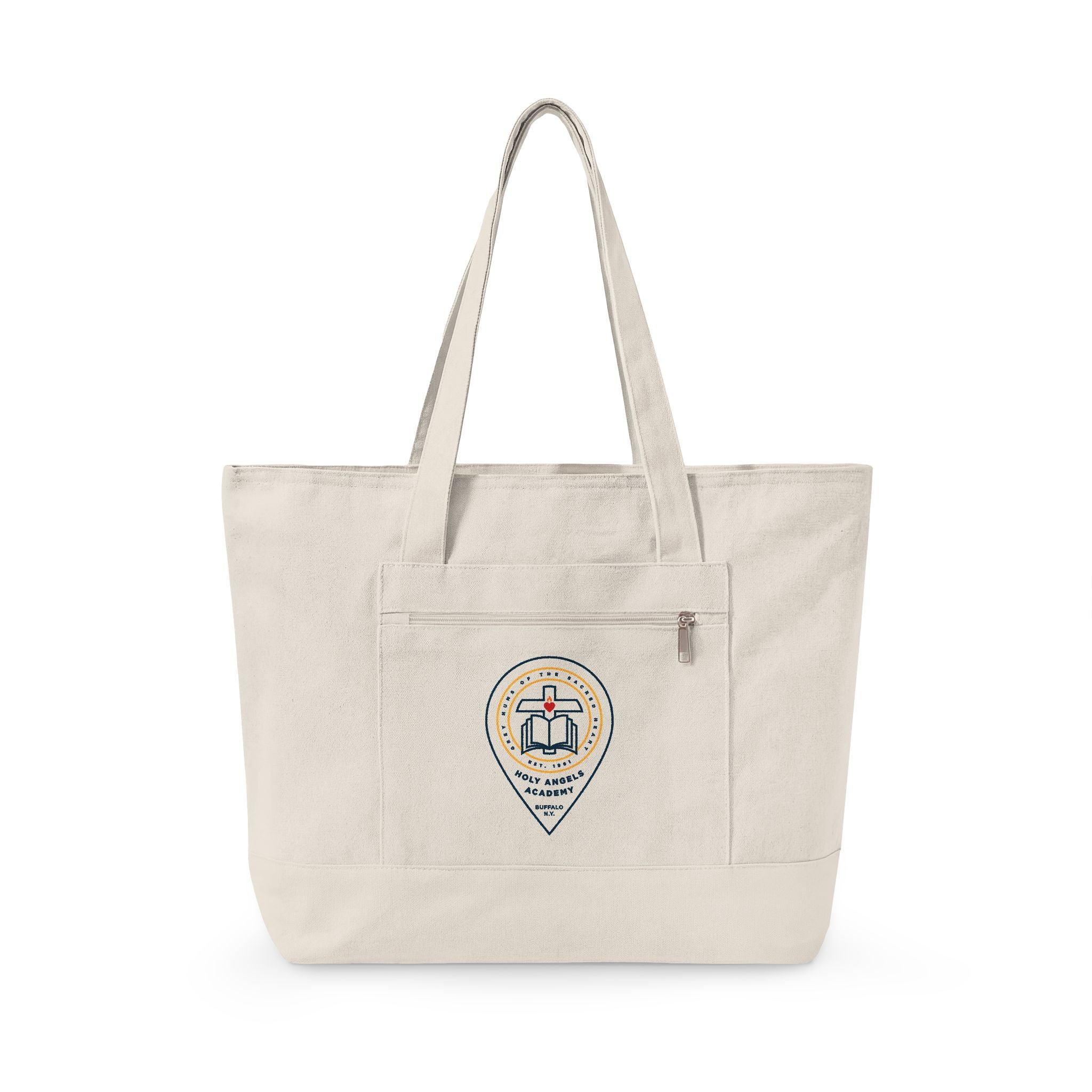 Canvas Zipper Tote with Logo 1