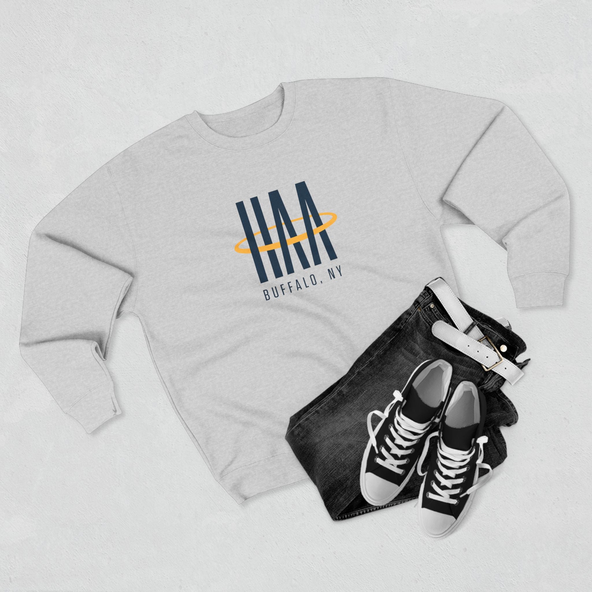 Crewneck Sweatshirt - Heather Grey - HAA Logo