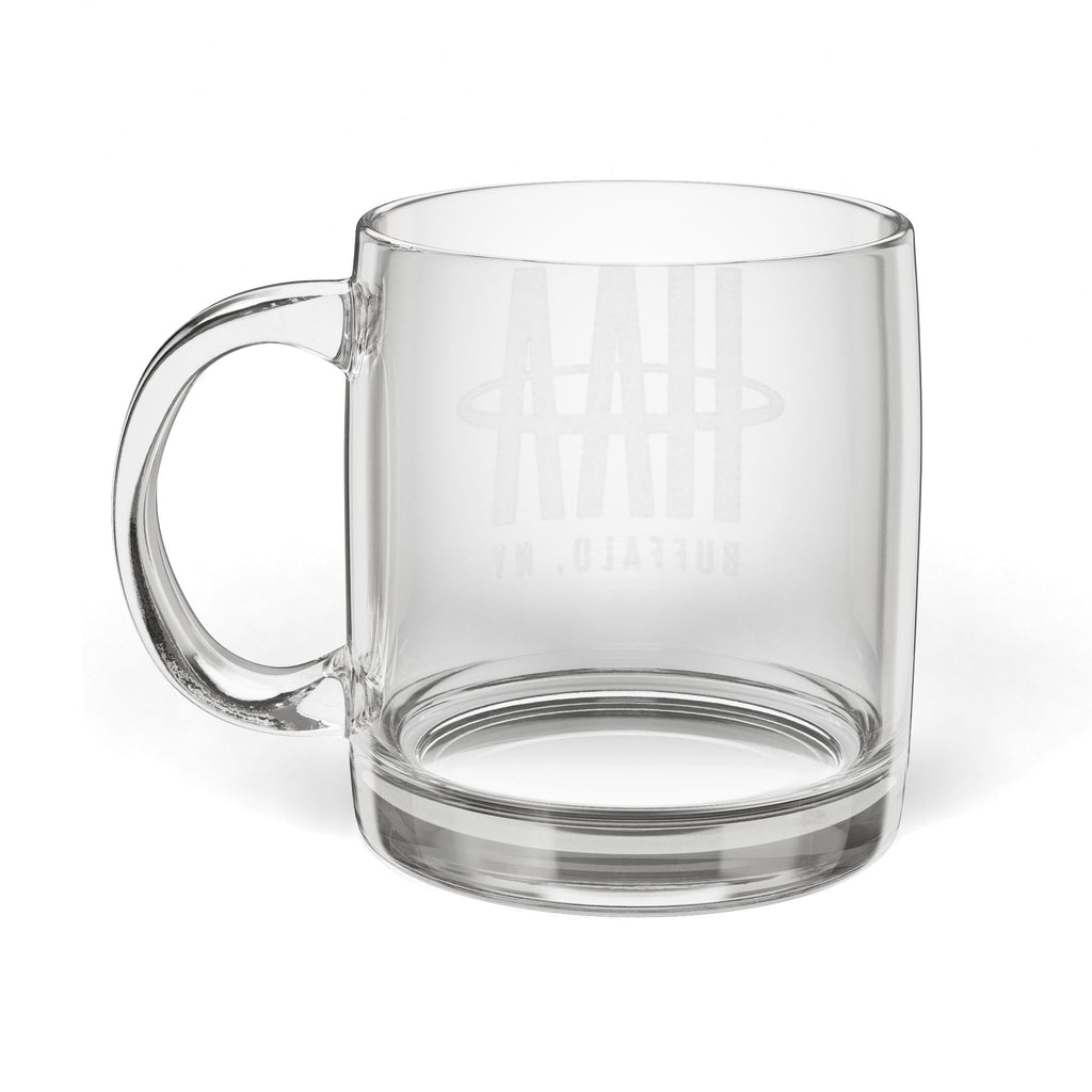 Engraved 12.25oz Glass Coffee Mug — Clear Personalized Tea & Coffee Cup - Logo 2