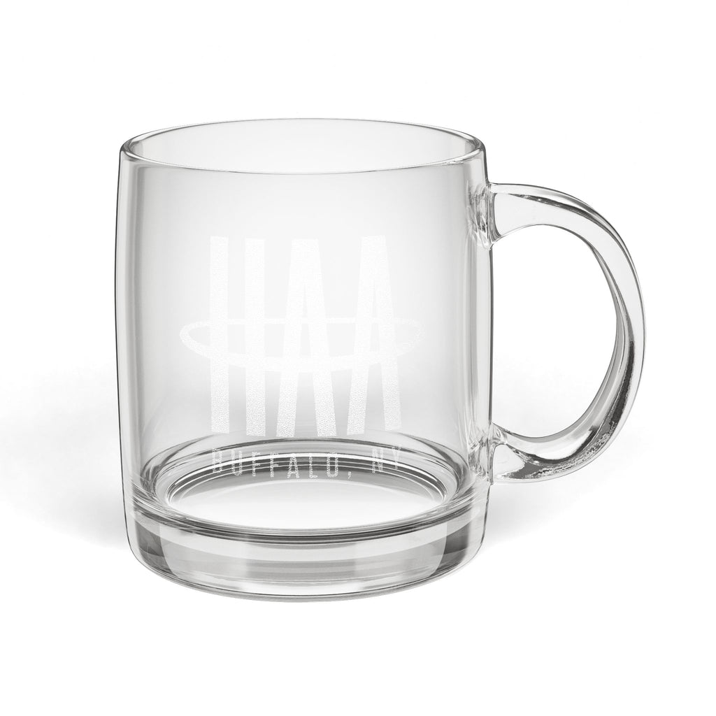Engraved 12.25oz Glass Coffee Mug — Clear Personalized Tea & Coffee Cup - Logo 2