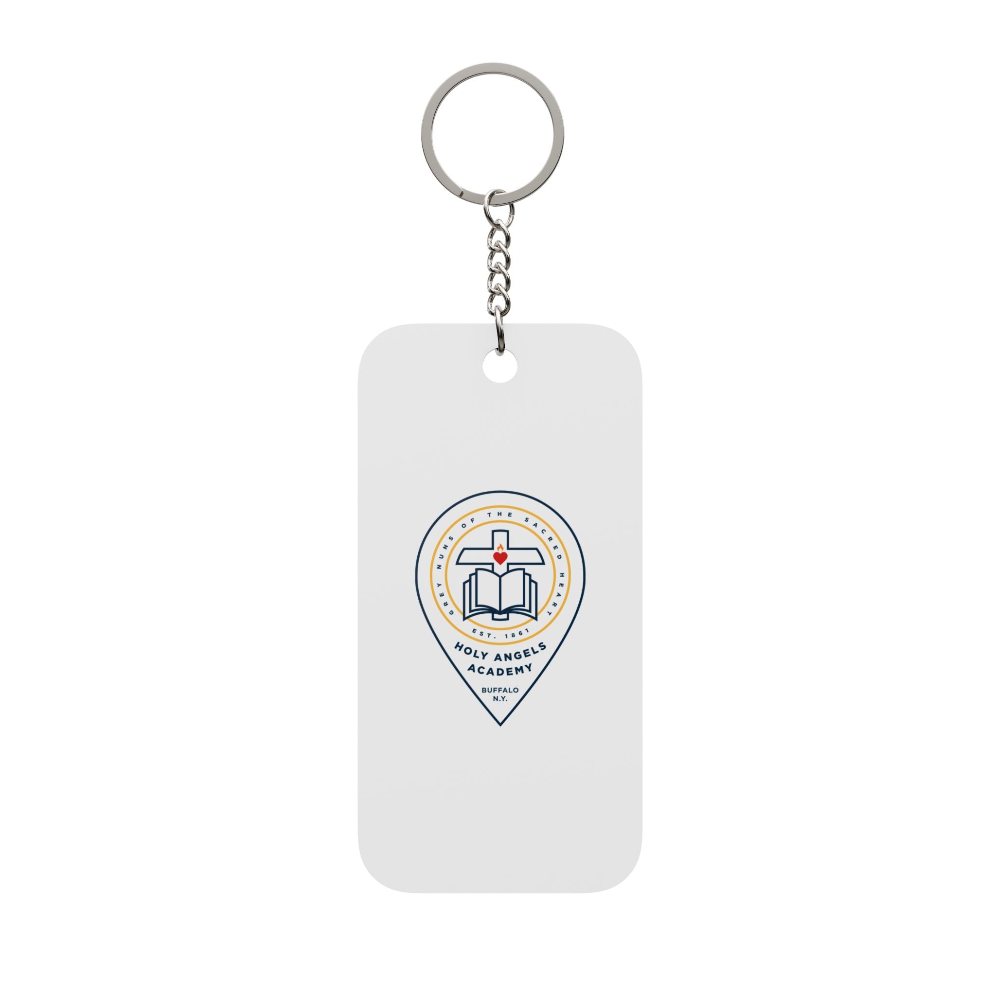 Keychain Charm — Double-Sided Personalized Bag Tag - White