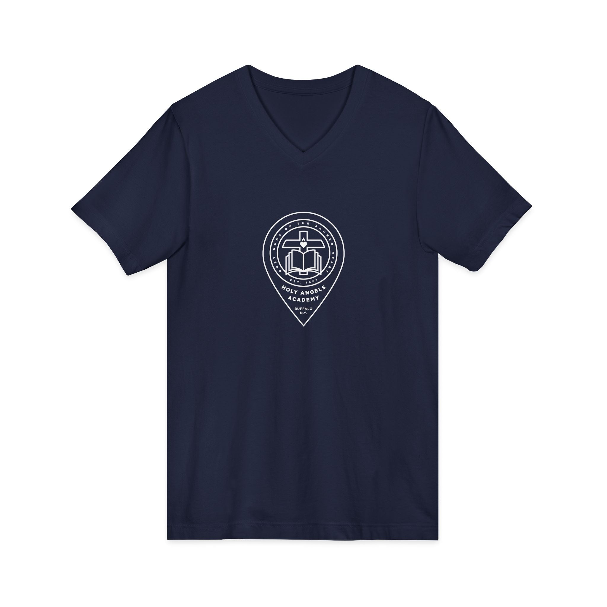 V-Neck Tee - Black/Navy - Logo 1