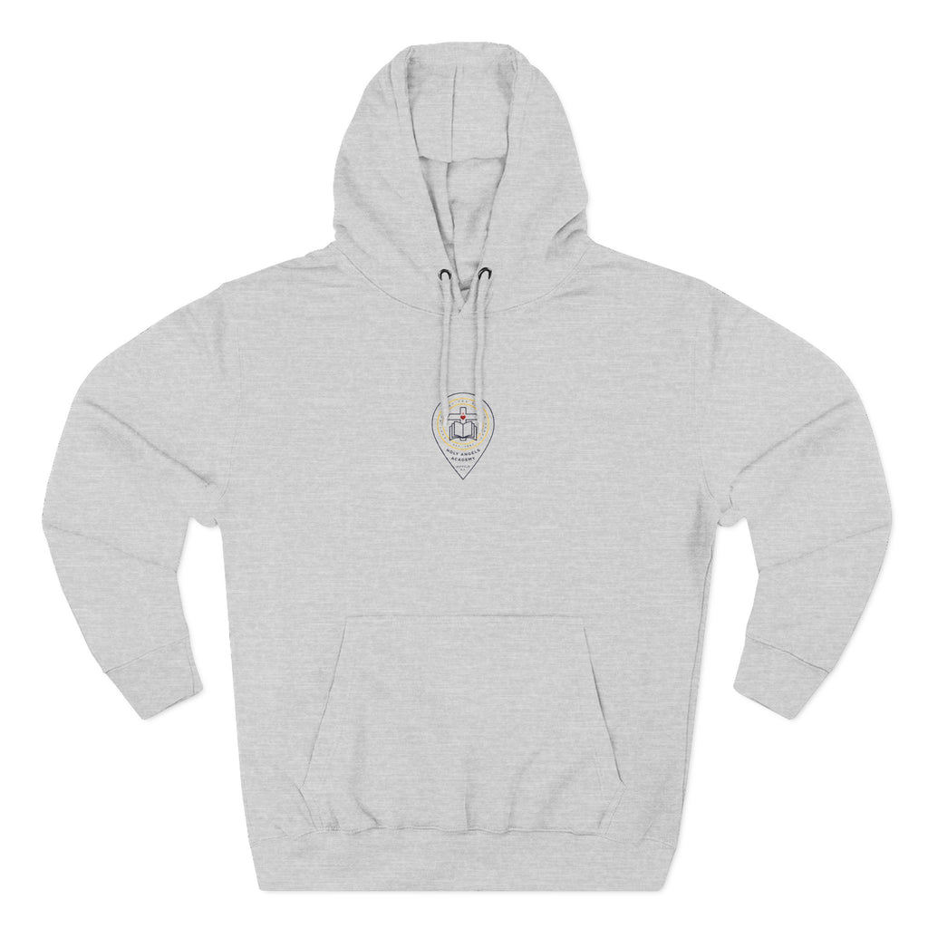 Fleece Hoodie - White/Grey - Embroidered Logo 1