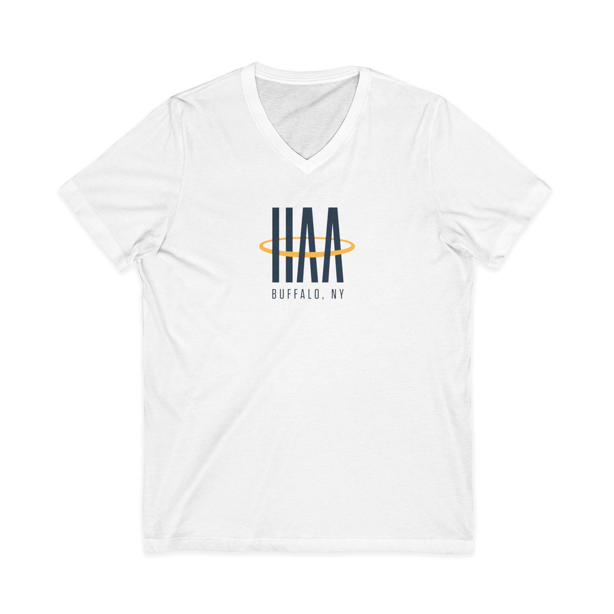 V-Neck Tee - White - HAA Logo