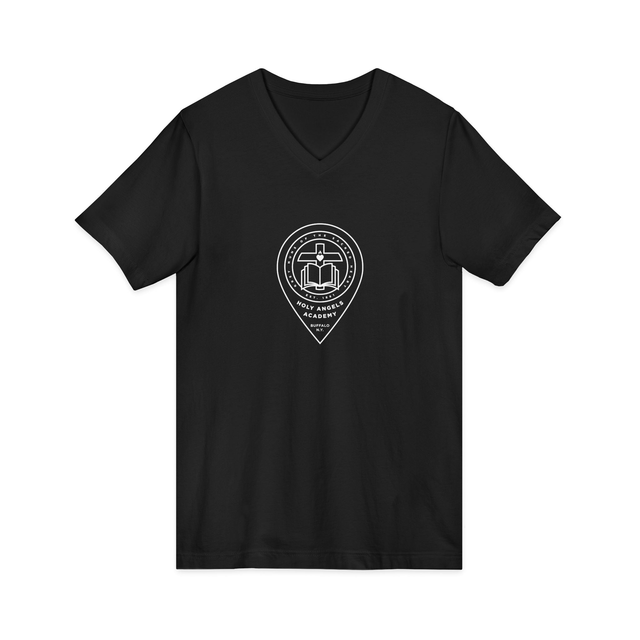 V-Neck Tee - Black/Navy - Logo 1