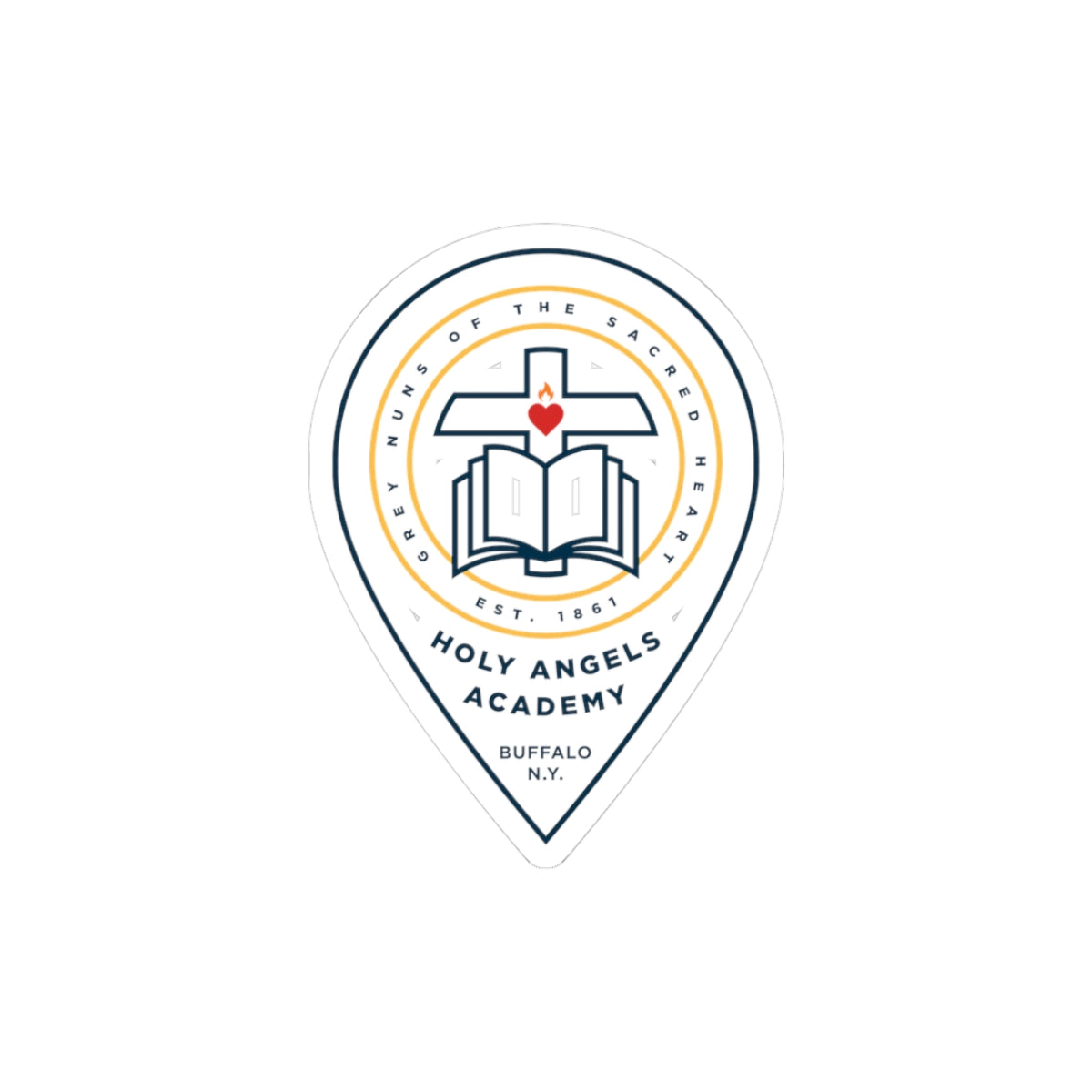 Holy Angels Academy Kiss-Cut Sticker — White