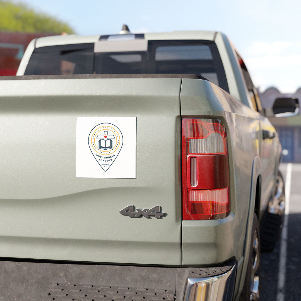 Holy Angels Academy Car Magnet — White