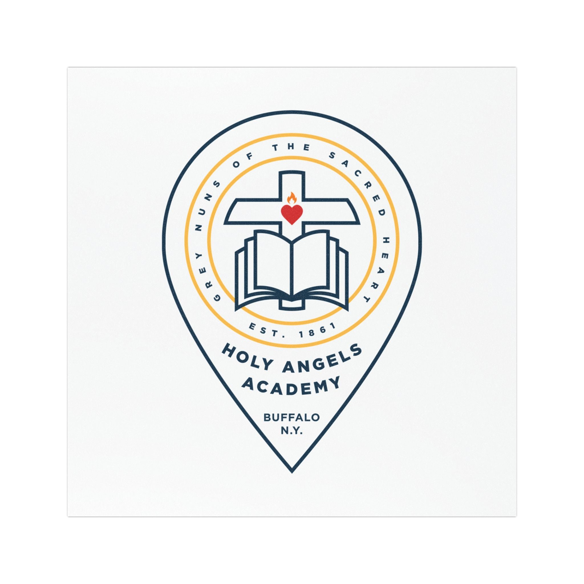 Holy Angels Academy Car Magnet — White