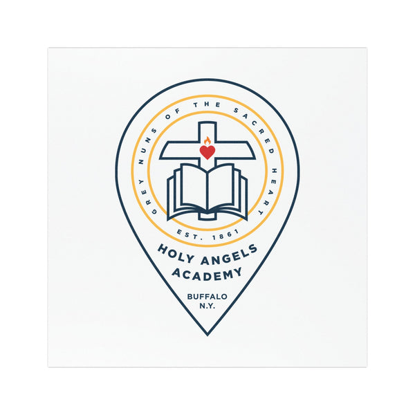 Holy Angels Academy Car Magnet — White with Crest Logo