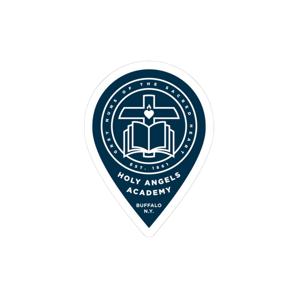 Holy Angels Academy Kiss-Cut Sticker — Navy