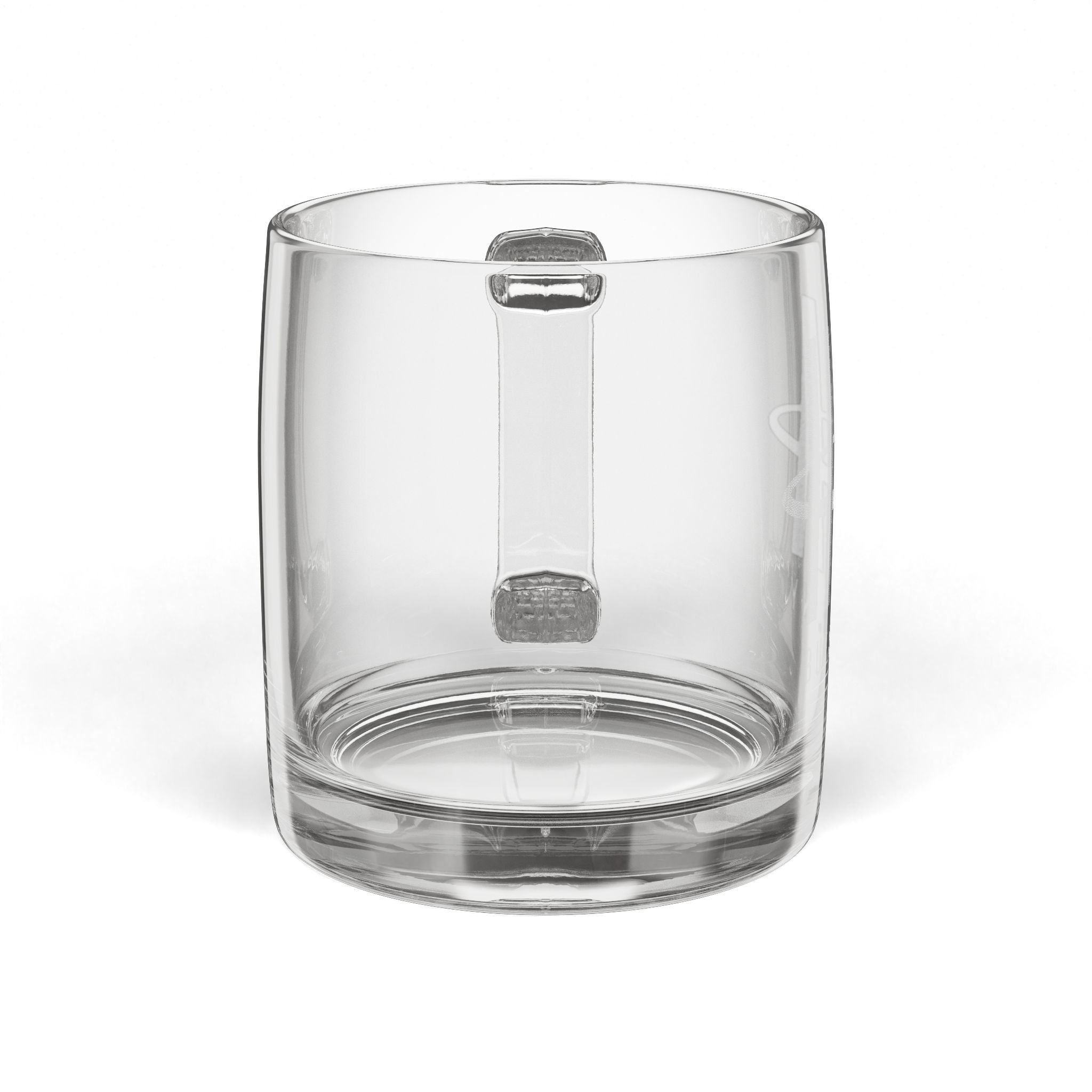 Engraved 12.25oz Glass Coffee Mug — Clear Personalized Tea & Coffee Cup - Logo 2