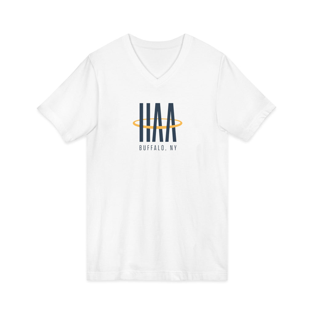 V-Neck Tee - White - HAA Logo