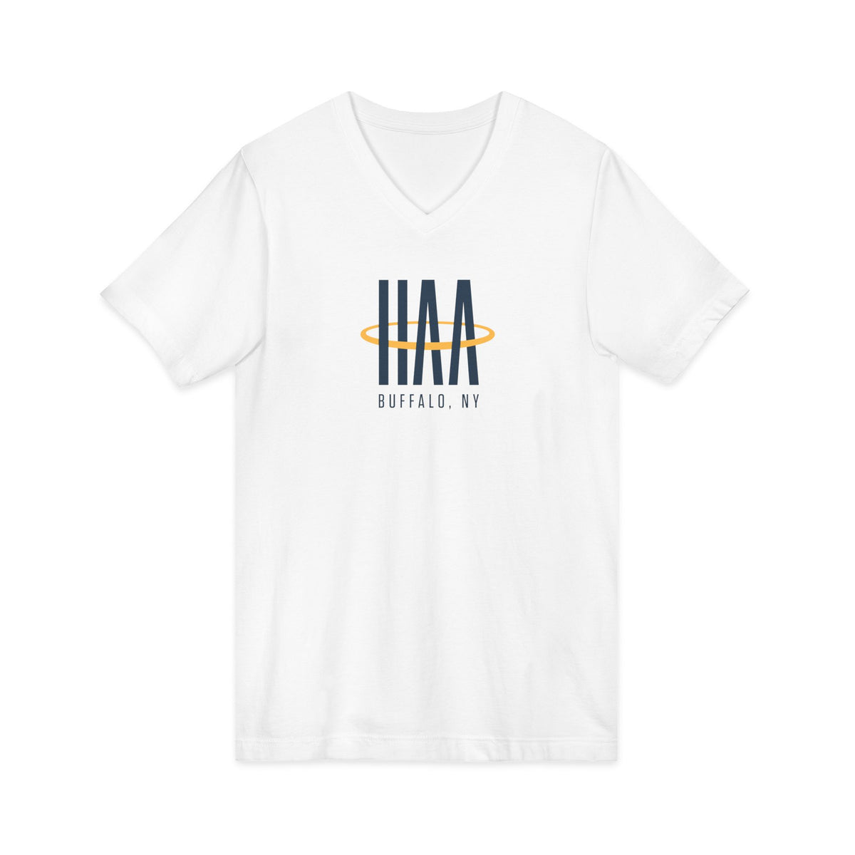 V-Neck Tee - White - HAA Logo