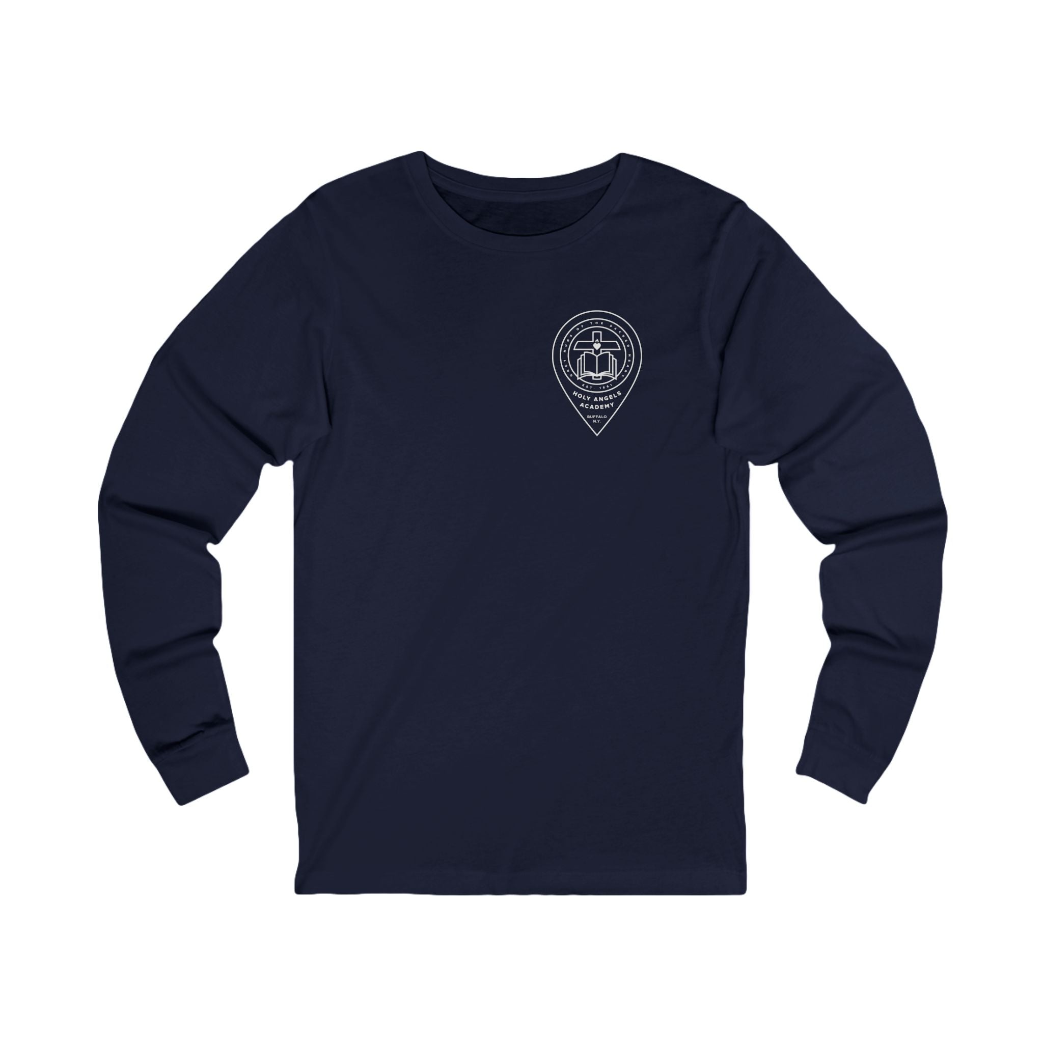 Long Sleeve Tee - Navy - Crest Logo