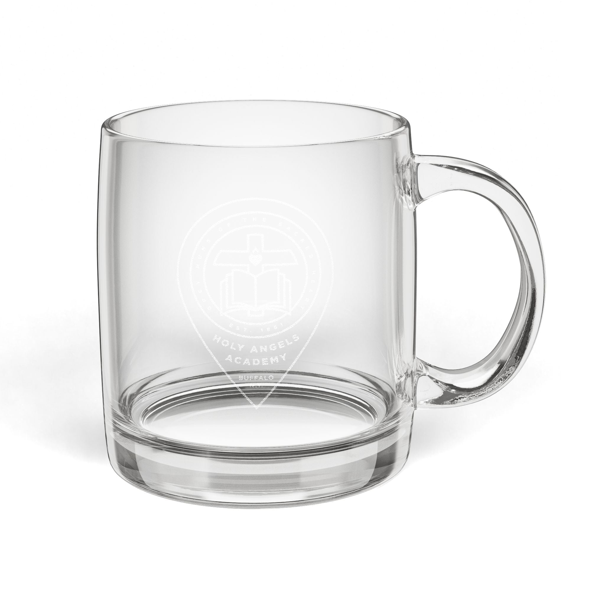 Engraved 12.25oz Glass Coffee Mug — Clear Personalized Tea & Coffee Cup