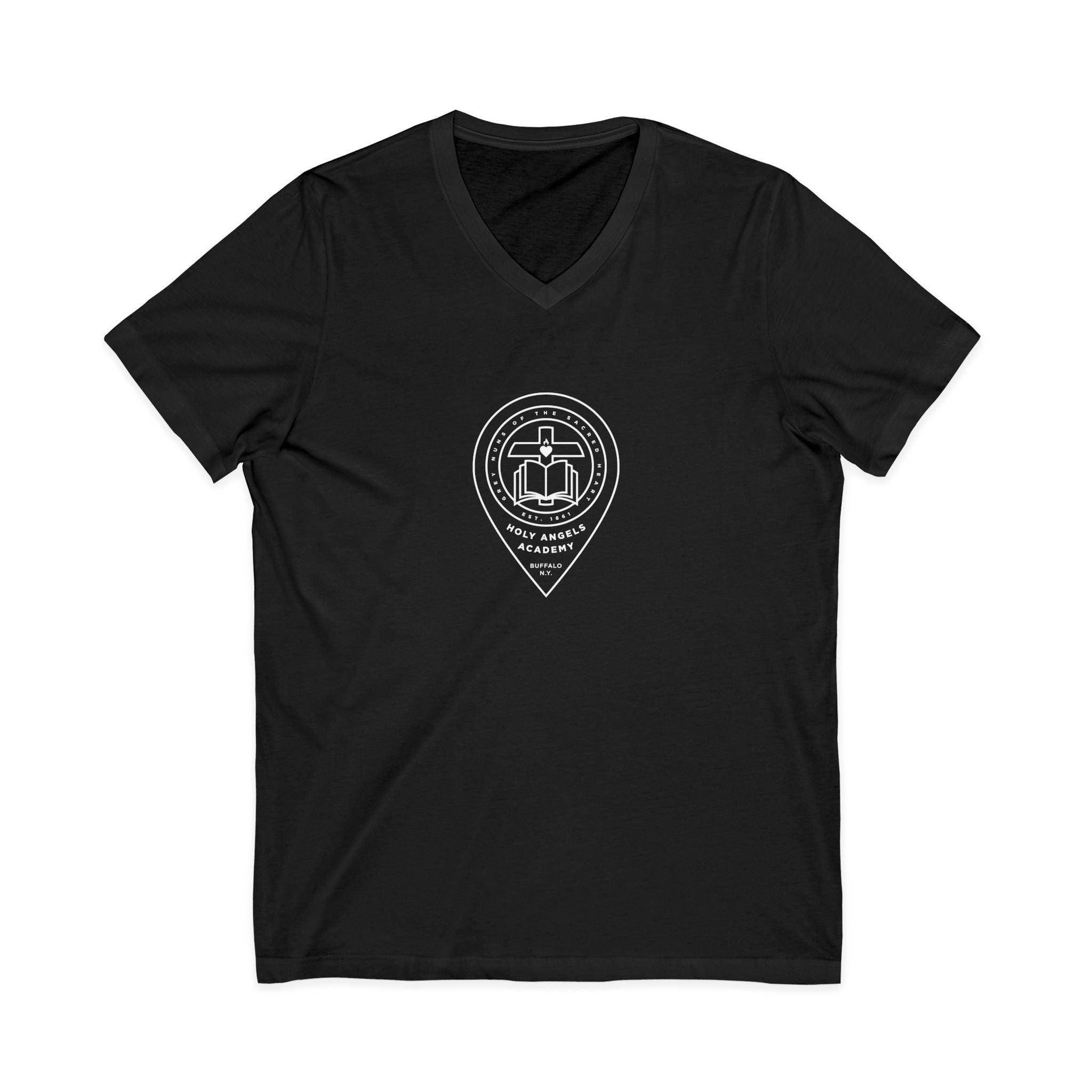 V-Neck Tee - Black/Navy - Logo 1