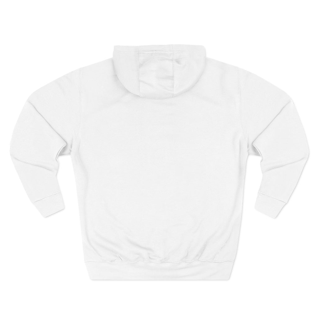 Fleece Hoodie - White/Grey - Embroidered Logo 1