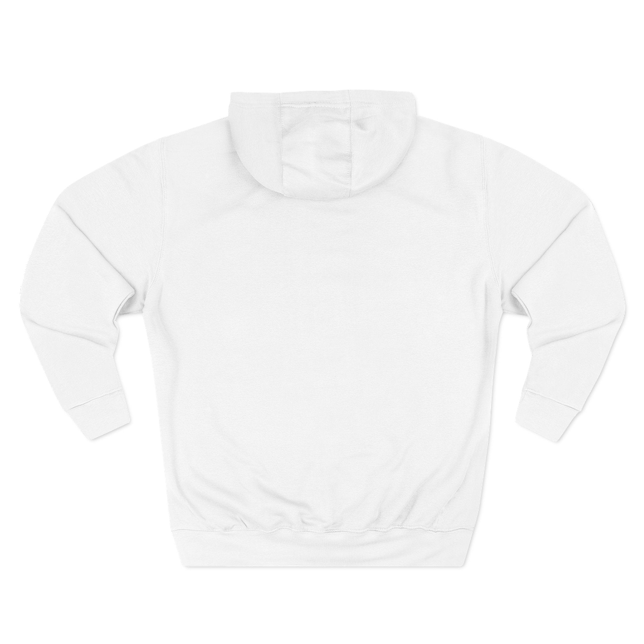 Fleece Hoodie - White/Grey - Embroidered Logo 1