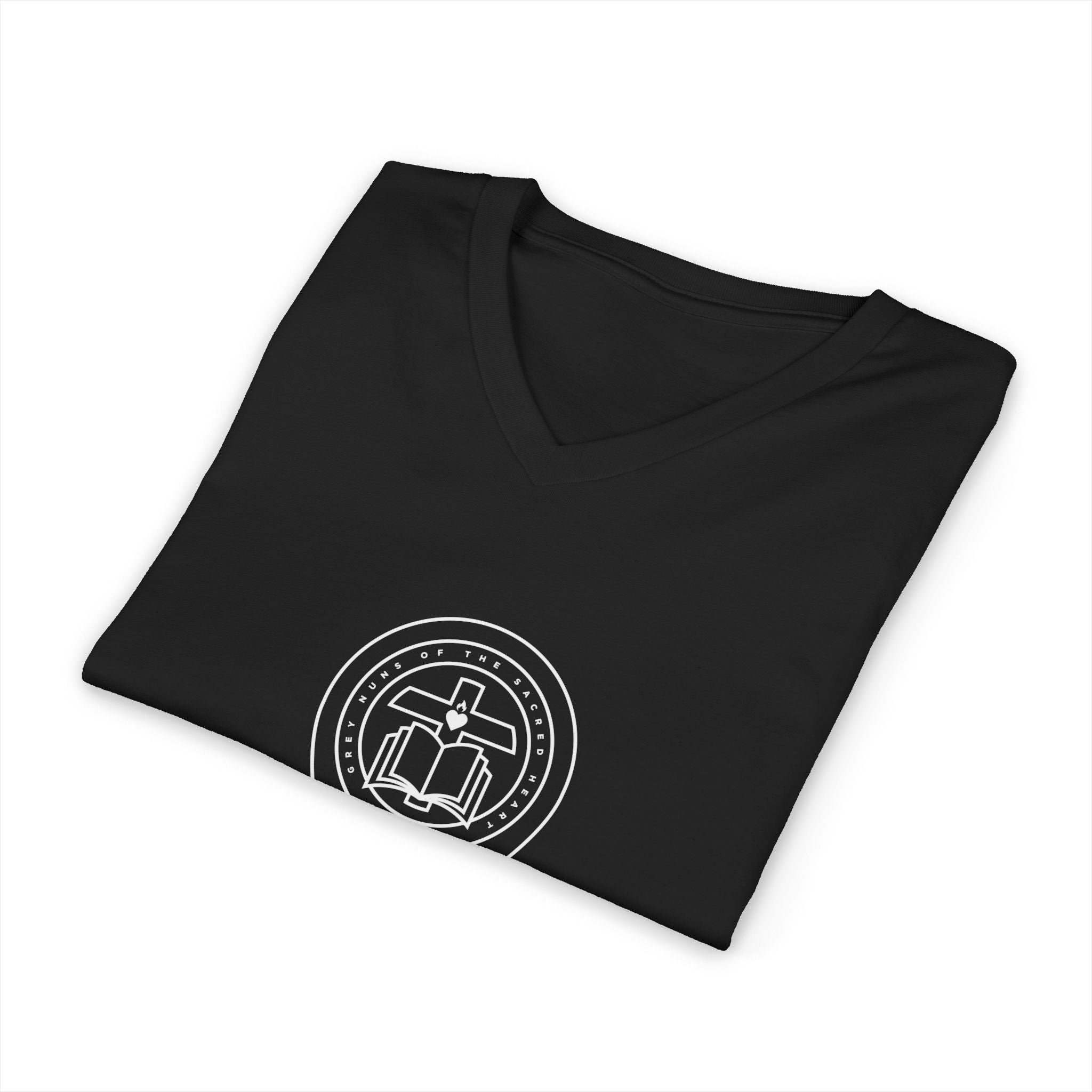 V-Neck Tee - Black/Navy - Logo 1