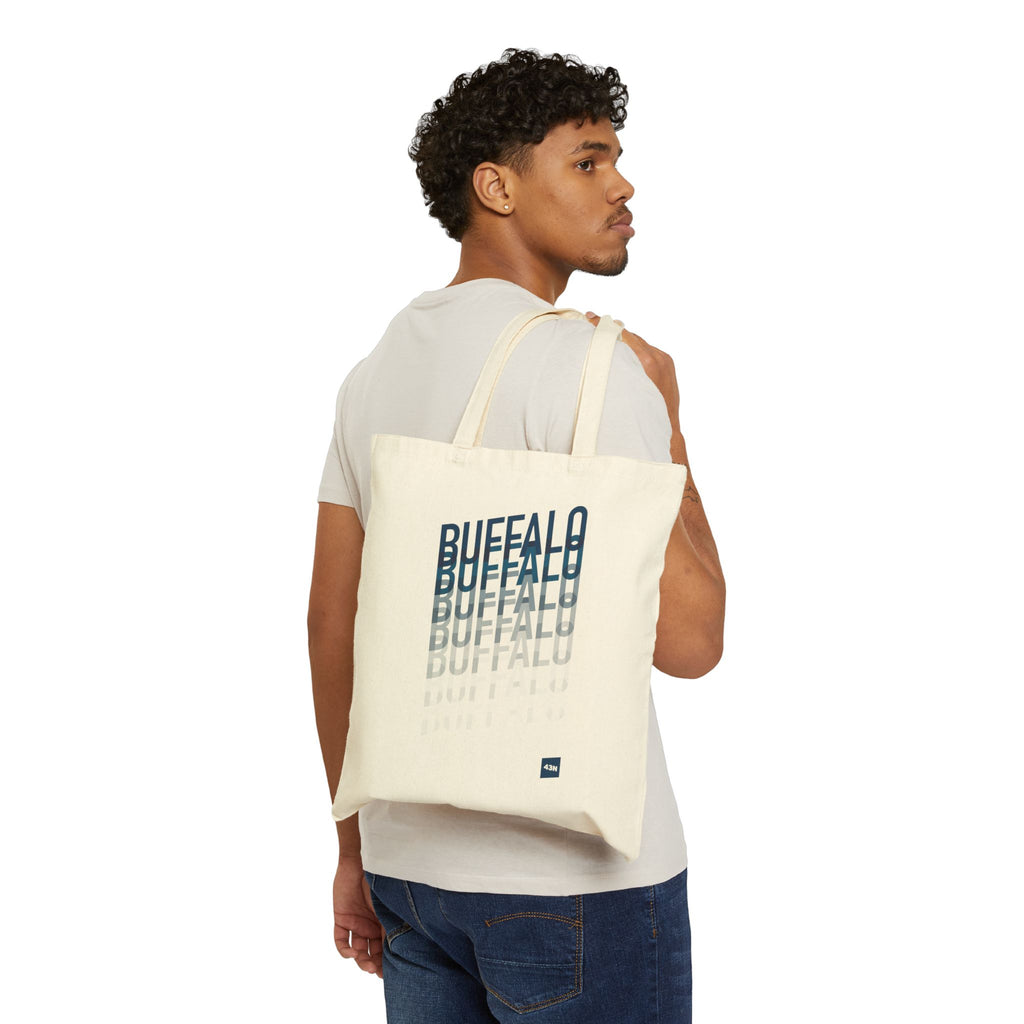 43N Cotton Canvas Tote Bag — Buffalo Repeating